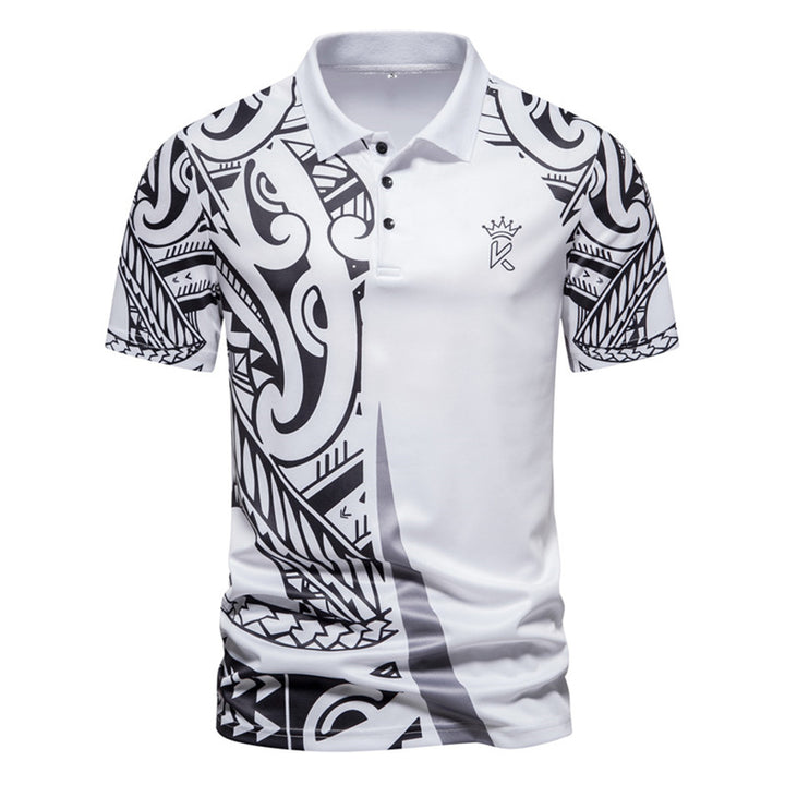 Herrar Poloshirt med modern tribal design och andningsbar funktionalitet Eva Jonsson-Eva Jonsson
