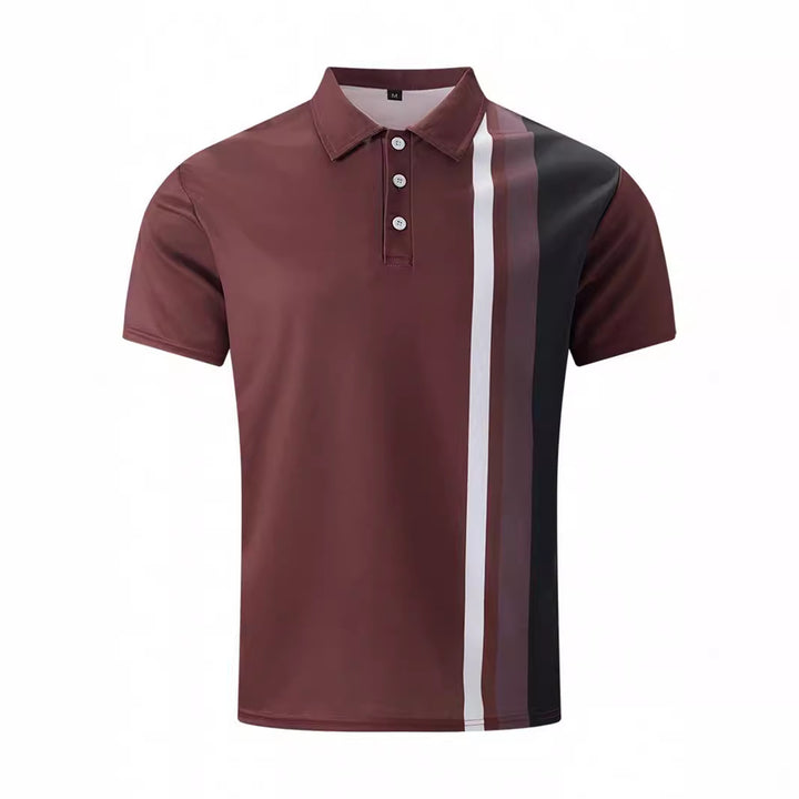Herrar Poloshirt med modernt randdesign Mirla-Eva Jonsson