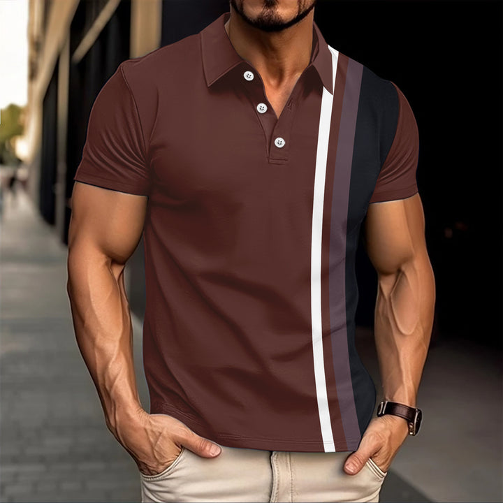 Herrar Poloshirt med modernt randdesign Mirla-Eva Jonsson