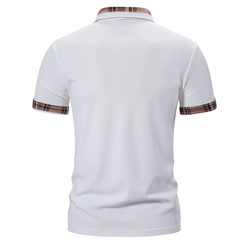 Herrar Poloshirt med modernt rutmönster och bekväm passform Mirla-Eva Jonsson