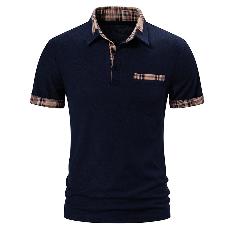 Herrar Poloshirt med modernt rutmönster och bekväm passform Mirla-Eva Jonsson
