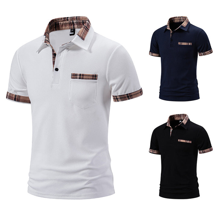 Herrar Poloshirt med modernt rutmönster och bekväm passform Mirla-Eva Jonsson