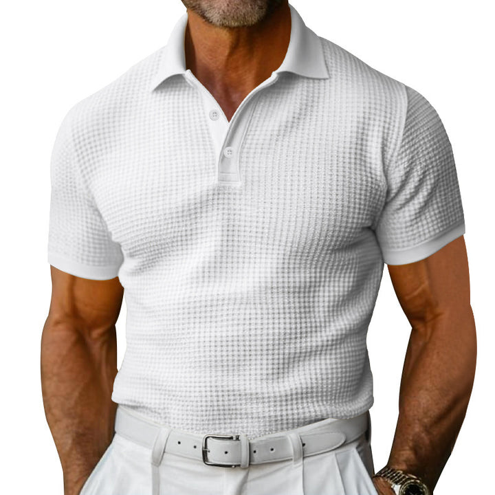 Herrar Poloshirt med strukturerad yta och andningsbara egenskaper Mirla-Eva Jonsson