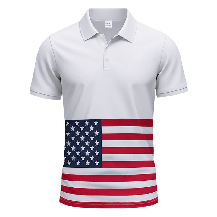 Herrar Poloshirt med unik flaggmotiv och modern passform Mirla-Eva Jonsson