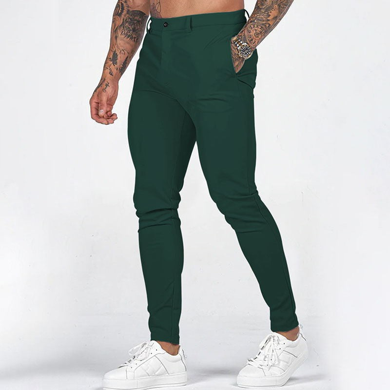 Herrar Slim-Fit Chinobyxor med elastisk midja och praktiska fickor Mirla-Eva Jonsson