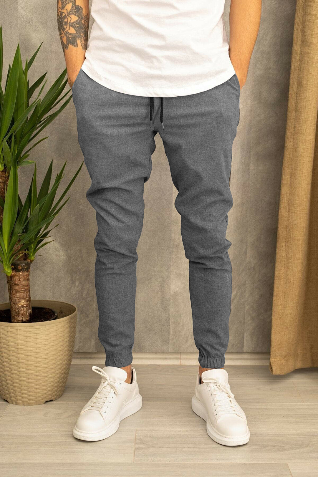 Herrar Slim-Fit Joggingbyxor med elastisk midja och praktiska sidofickor Mirla-Eva Jonsson