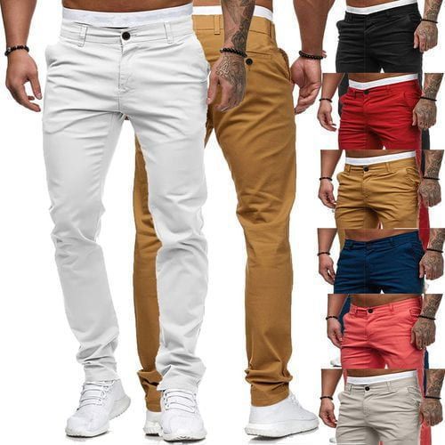 Herrar Smal skuren Chino-byxa med elastisk midja och tidlös design Eva Jonsson-Eva Jonsson