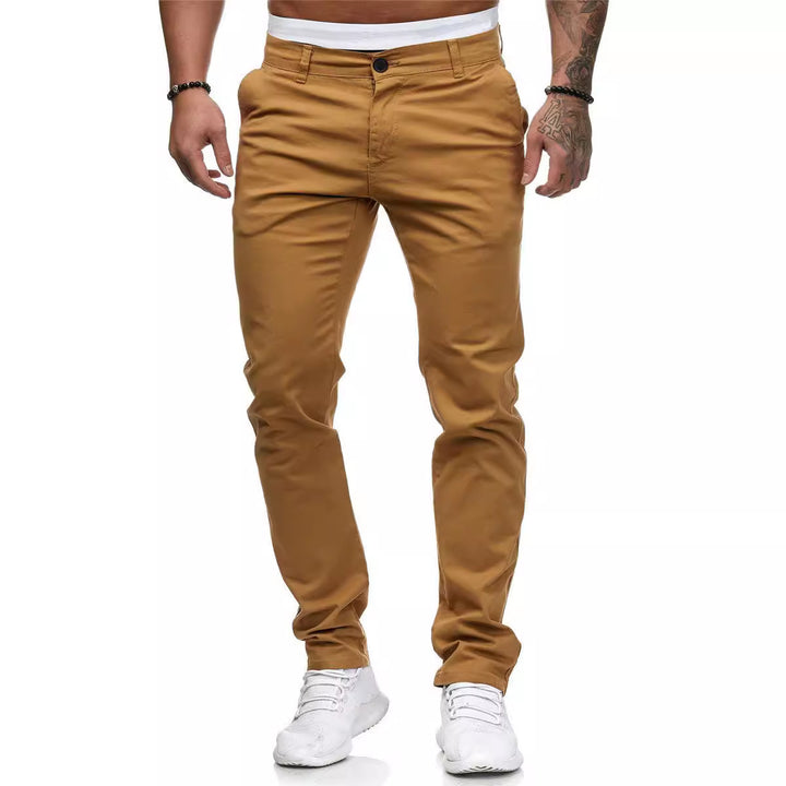 Herrar Smal skuren Chino-byxa med elastisk midja och tidlös design Eva Jonsson-Eva Jonsson