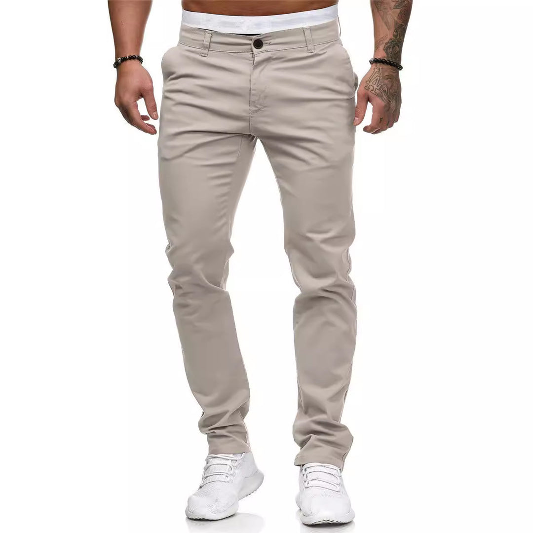 Herrar Smal skuren Chino-byxa med elastisk midja och tidlös design Eva Jonsson-Eva Jonsson