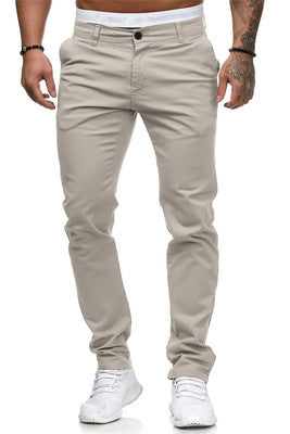 Herrar Smal skuren Chino-byxa med elastisk midja och tidlös design Eva Jonsson-Eva Jonsson