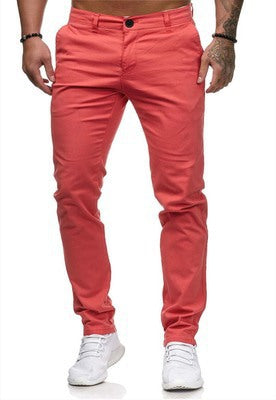 Herrar Smal skuren Chino-byxa med elastisk midja och tidlös design Eva Jonsson-Eva Jonsson