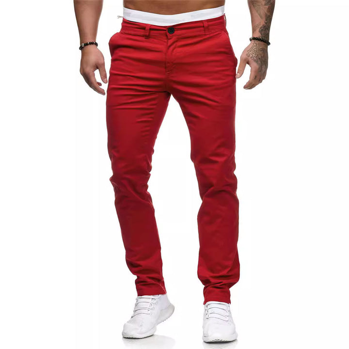 Herrar Smal skuren Chino-byxa med elastisk midja och tidlös design Eva Jonsson-Eva Jonsson