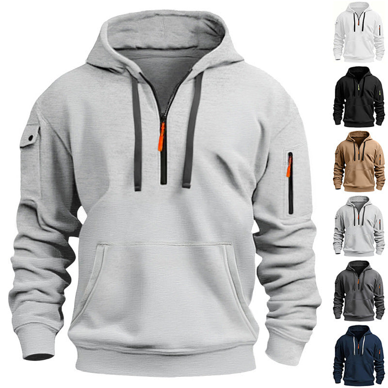 Herrar Sportig Hoodie med dragkedja och praktiska fickor Mirla-Eva Jonsson
