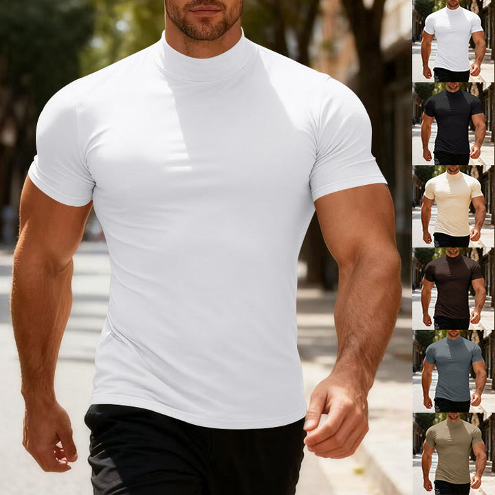 Herrar Sportig Kortärmad T-shirt med hög krage Mirla-Eva Jonsson