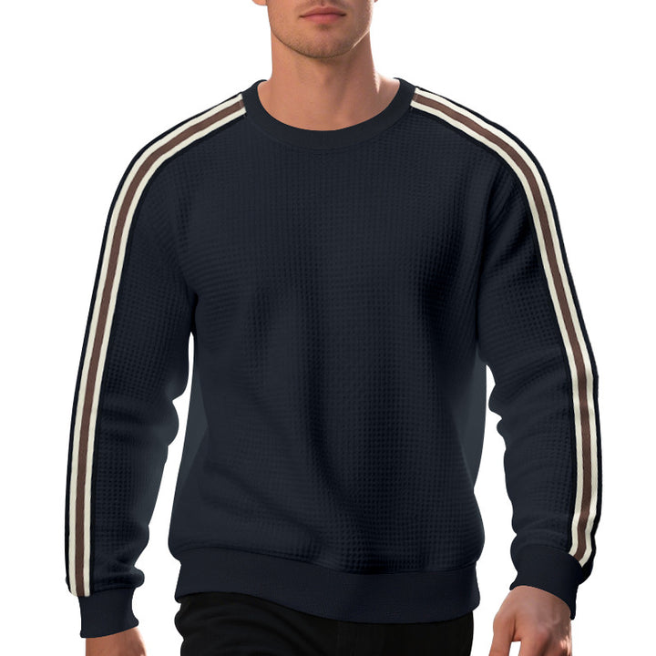 Herrar Sportig Sweatshirt med strukturerad design och sidostråk Mirla-Eva Jonsson