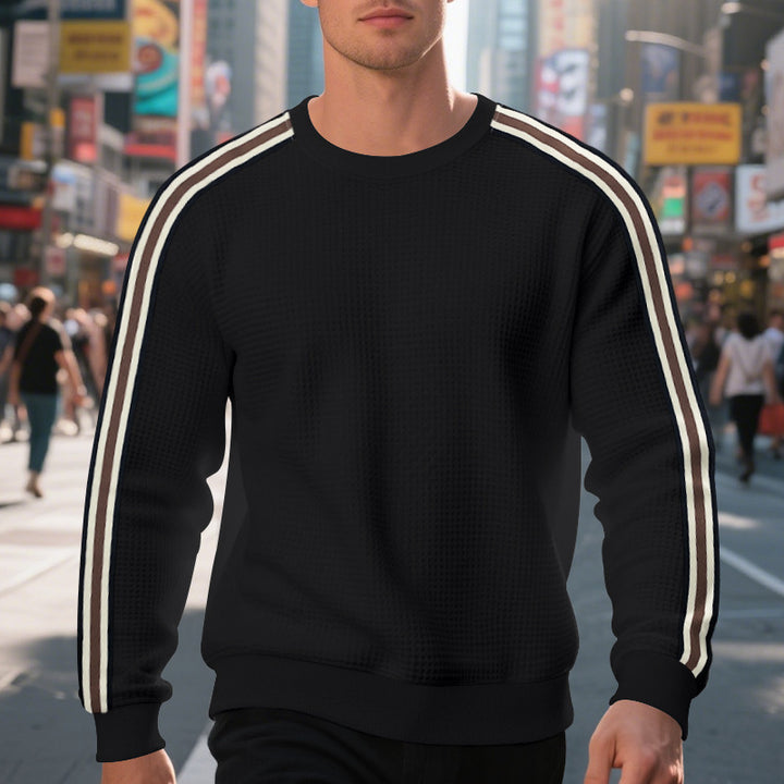 Herrar Sportig Sweatshirt med strukturerad design och sidostråk Mirla-Eva Jonsson