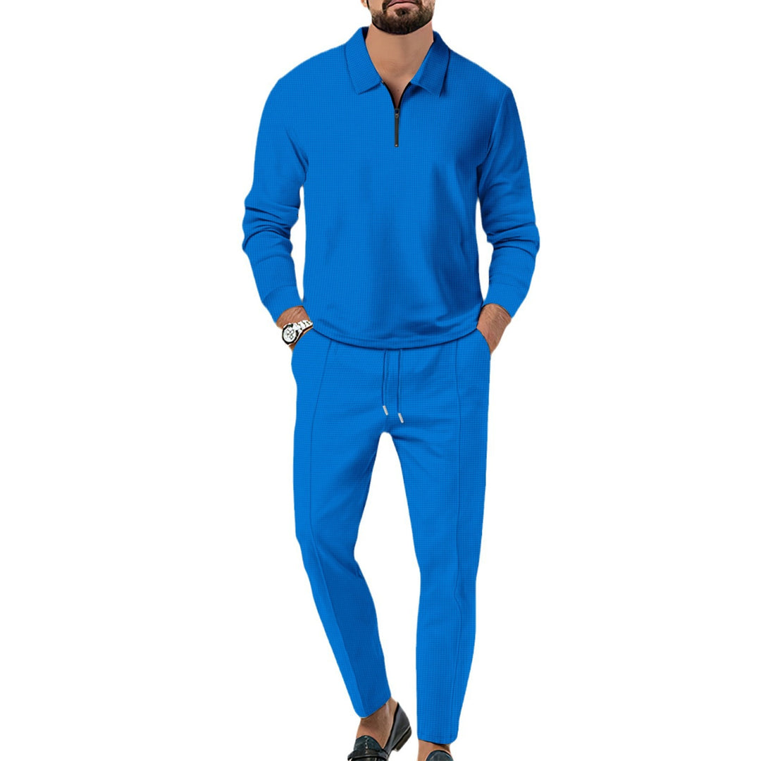 Herrar Sportig Tröja med Dragkedja och Elegant Slim-Fit Byxa Eva Jonsson-Eva Jonsson