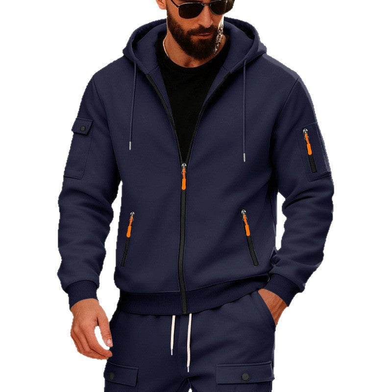 Herrar Sportig Zip-Hoodie med innovativa dragkedjsfickor Eva Jonsson-Eva Jonsson