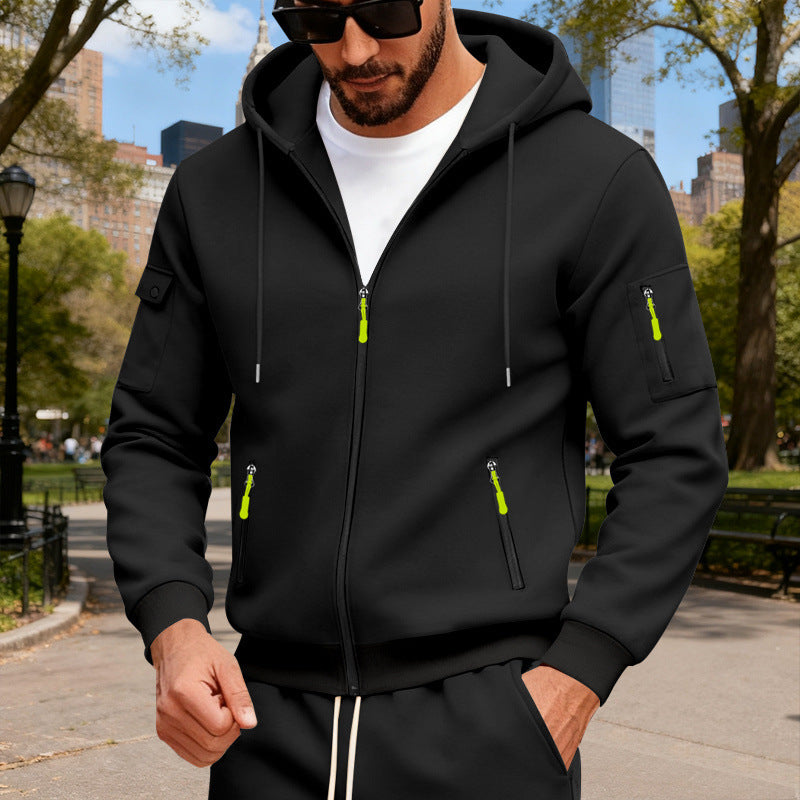 Herrar Sportig Zip-Hoodie med innovativa dragkedjsfickor Eva Jonsson-Eva Jonsson