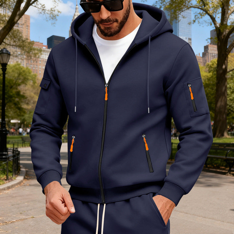 Herrar Sportig Zip-Hoodie med innovativa dragkedjsfickor Eva Jonsson-Eva Jonsson