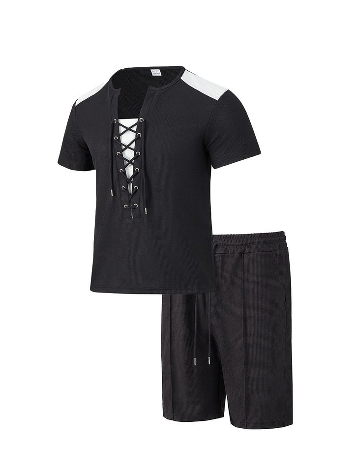 Herrar Sportigt Fritids-set med modern snörkrage och shorts Eva Jonsson-Eva Jonsson