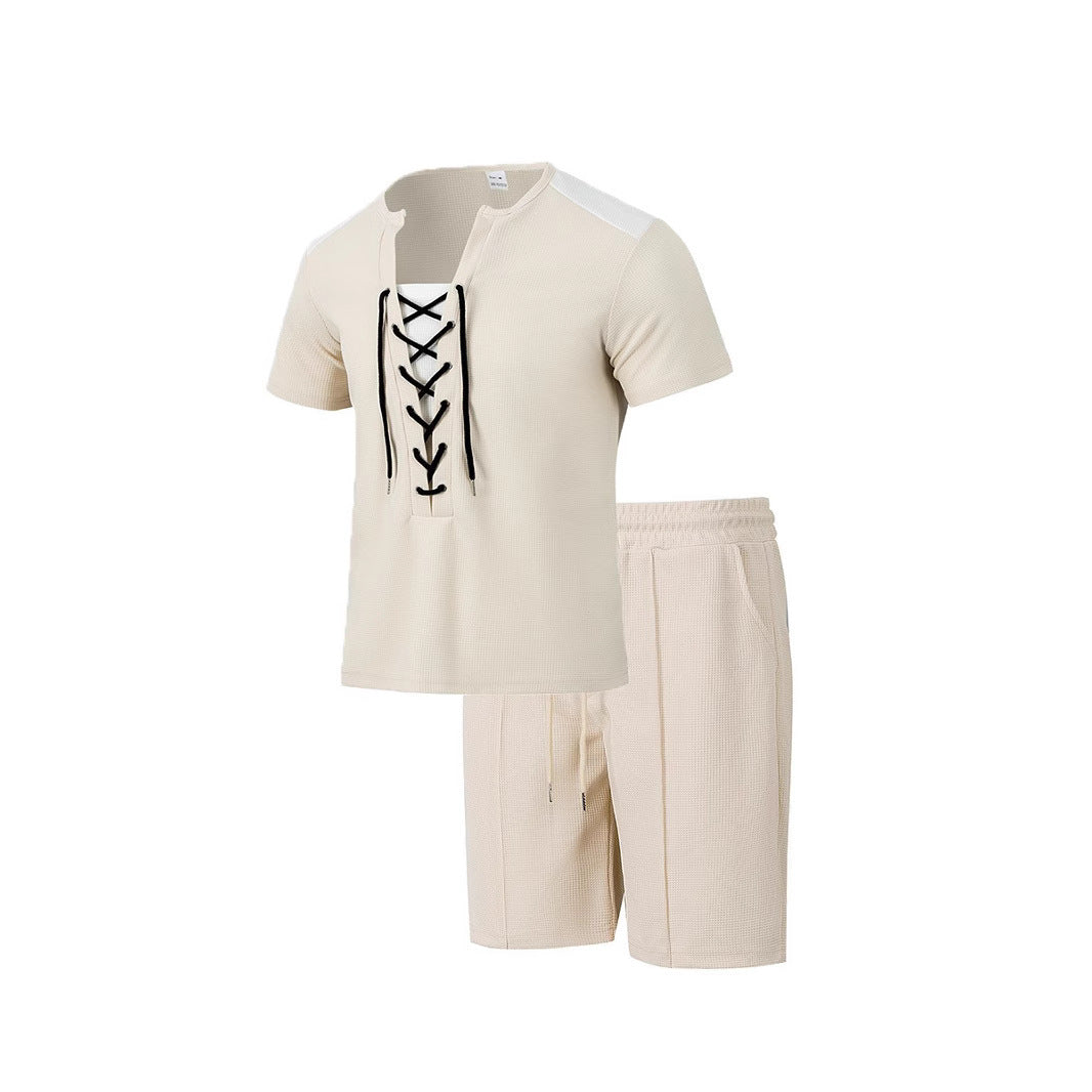Herrar Sportigt Fritids-set med modern snörkrage och shorts Eva Jonsson-Eva Jonsson