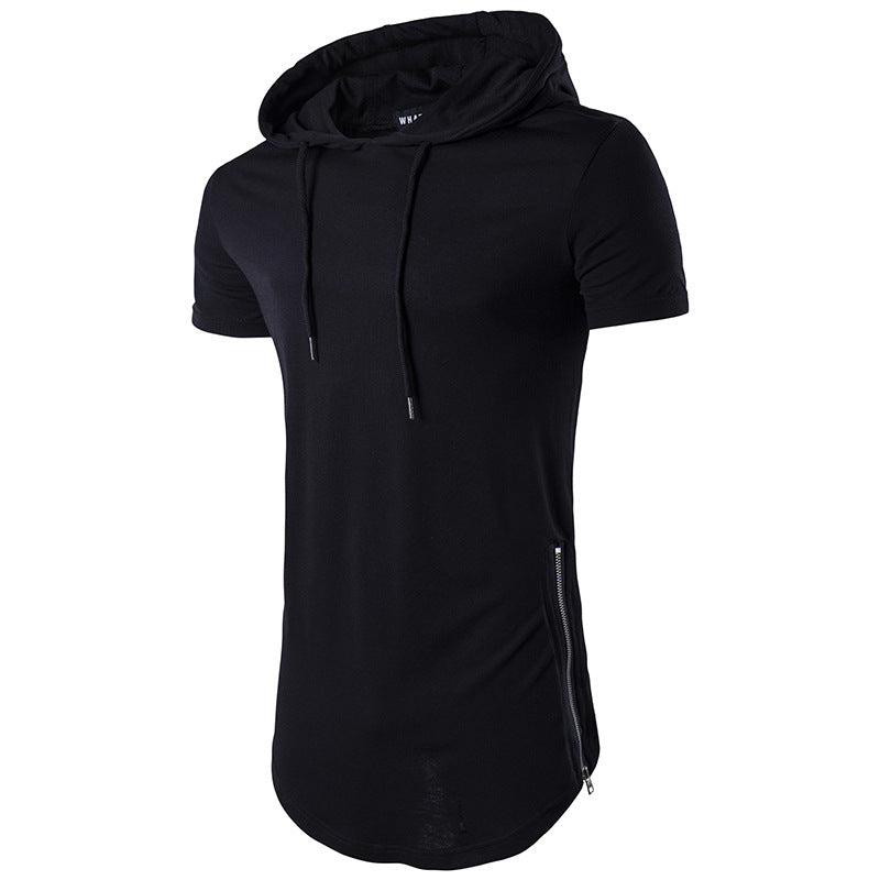 Herrar Sportigt Huva-T-Shirt med modern passform och sidofickor med dragkedja Mirla-Eva Jonsson