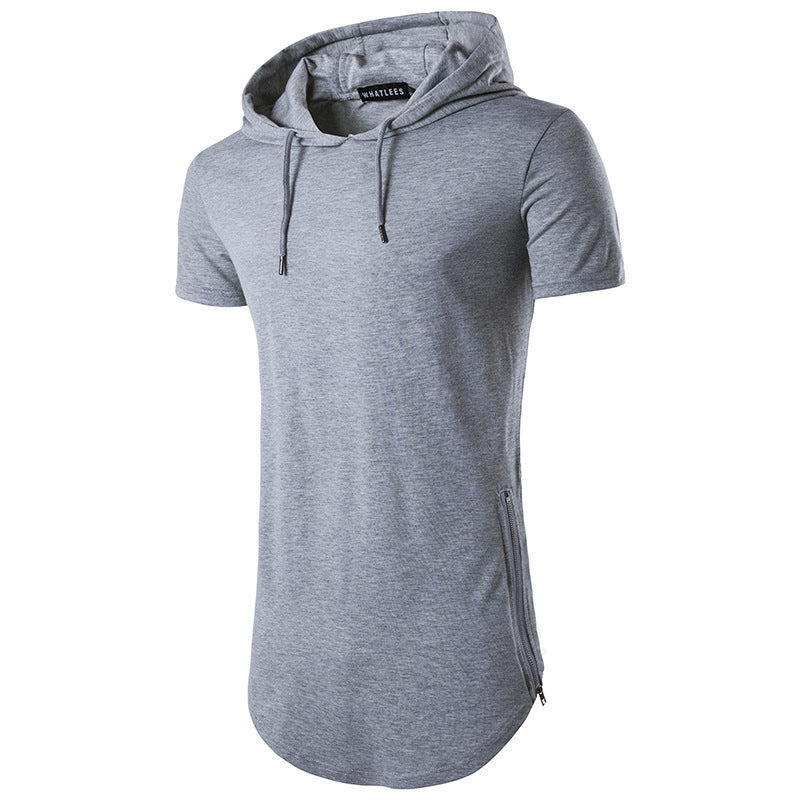 Herrar Sportigt Huva-T-Shirt med modern passform och sidofickor med dragkedja Mirla-Eva Jonsson