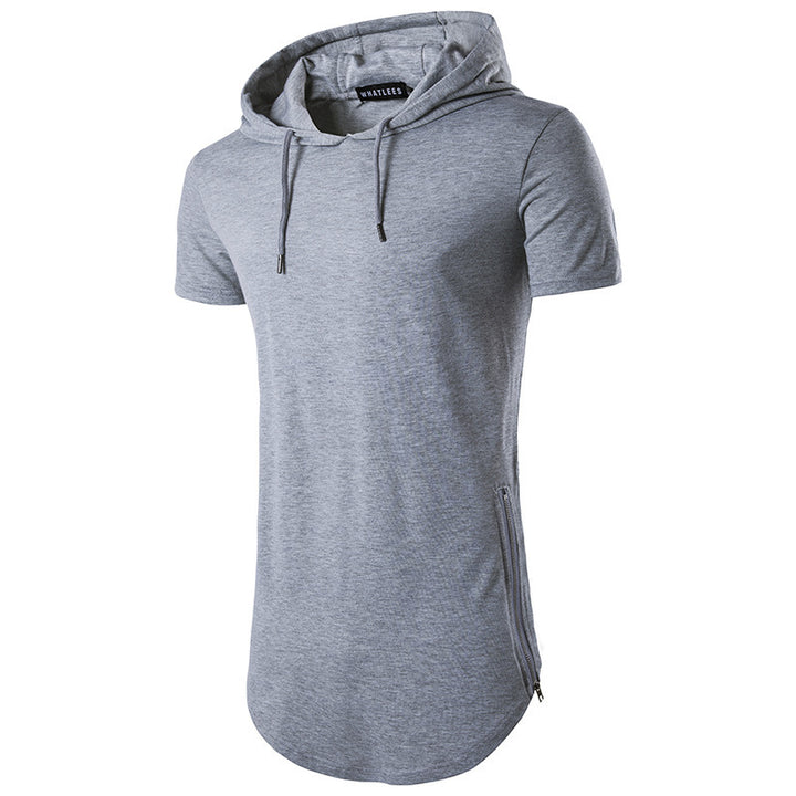 Herrar Sportigt Huva-T-Shirt med modern passform och sidofickor med dragkedja Mirla-Eva Jonsson