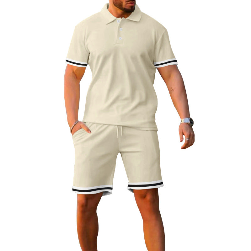 Herrar Sportigt Polo- och Shorts-set med kontrastdetaljer Mirla-Eva Jonsson