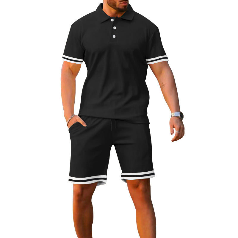 Herrar Sportigt Polo- och Shorts-set med kontrastdetaljer Mirla-Eva Jonsson