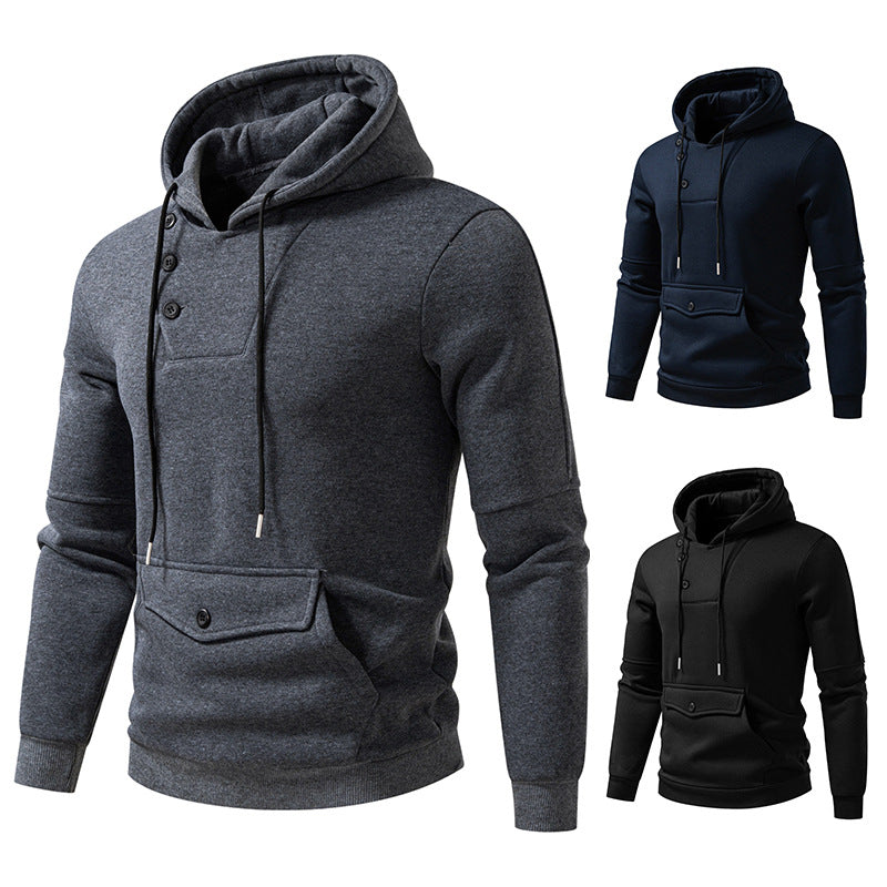 Herrar Stiliga Hoodies med Knappar Mirla-Eva Jonsson