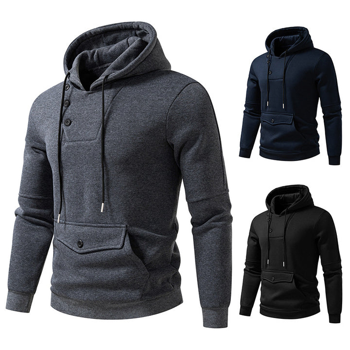 Herrar Stiliga Hoodies med Knappar Mirla-Eva Jonsson