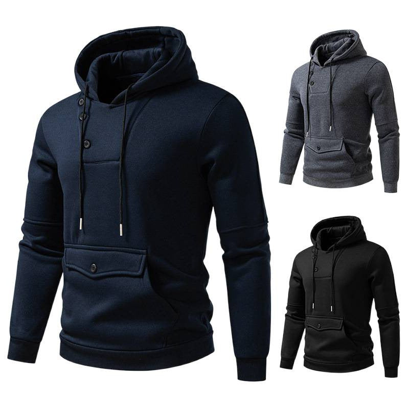 Herrar Stiliga Hoodies med Knappar Mirla-Eva Jonsson