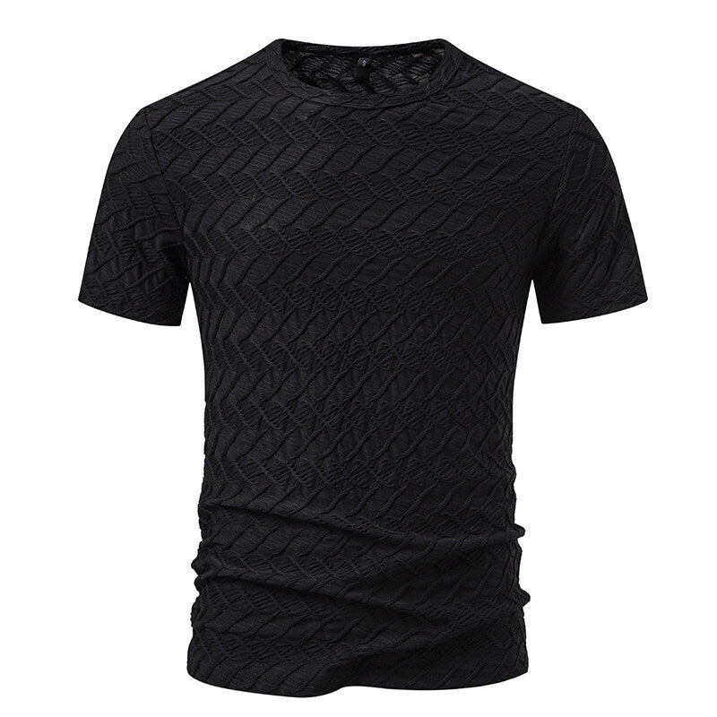 Herrar Strukturerad kortärmad t-shirt med modern design Mirla-Eva Jonsson