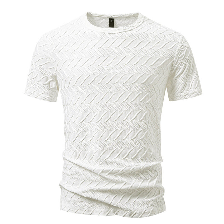 Herrar Strukturerad kortärmad t-shirt med modern design Mirla-Eva Jonsson