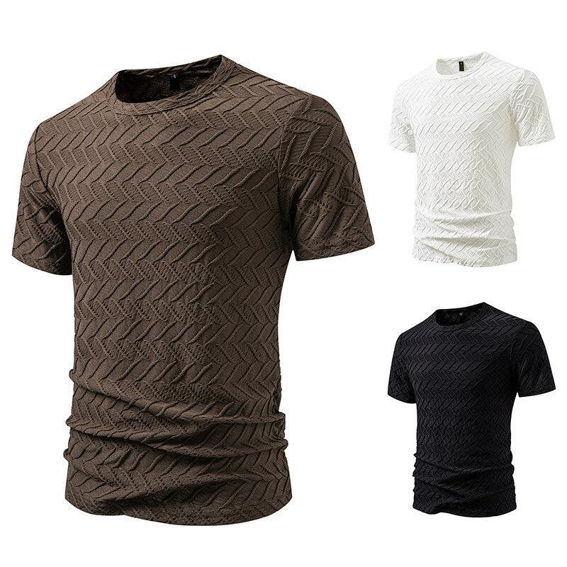 Herrar Strukturerad kortärmad t-shirt med modern design Mirla-Eva Jonsson