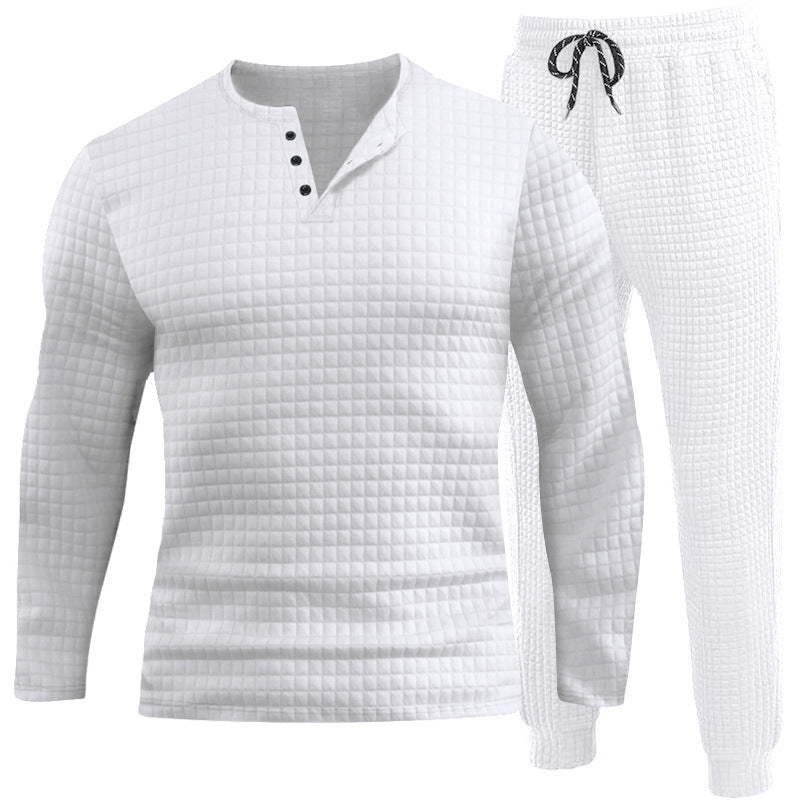 Herrar Tre-delat Set med strukturerad Långärmad T-shirt och Joggingbyxor Eva Jonsson-Eva Jonsson