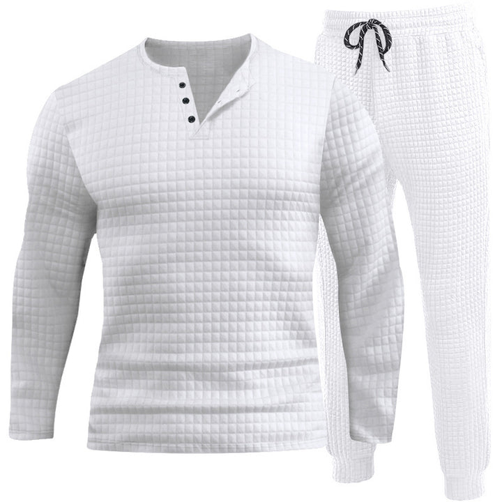 Herrar Tre-delat Set med strukturerad Långärmad T-shirt och Joggingbyxor Eva Jonsson-Eva Jonsson