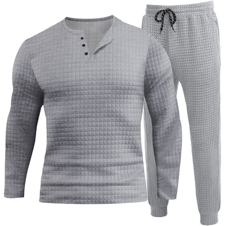 Herrar Tre-delat Set med strukturerad Långärmad T-shirt och Joggingbyxor Eva Jonsson-Eva Jonsson