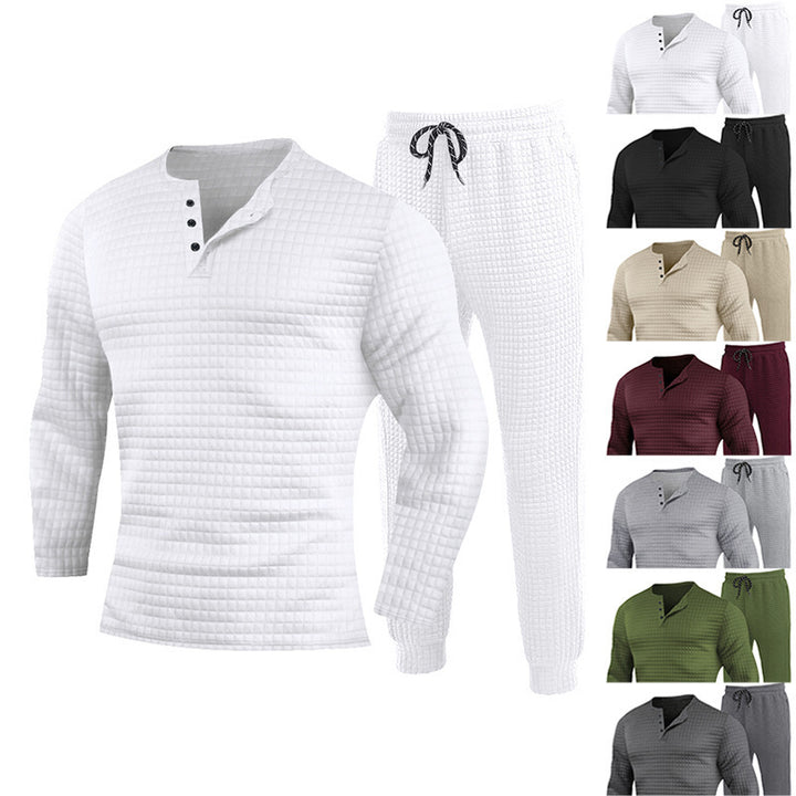 Herrar Tre-delat Set med strukturerad Långärmad T-shirt och Joggingbyxor Eva Jonsson-Eva Jonsson