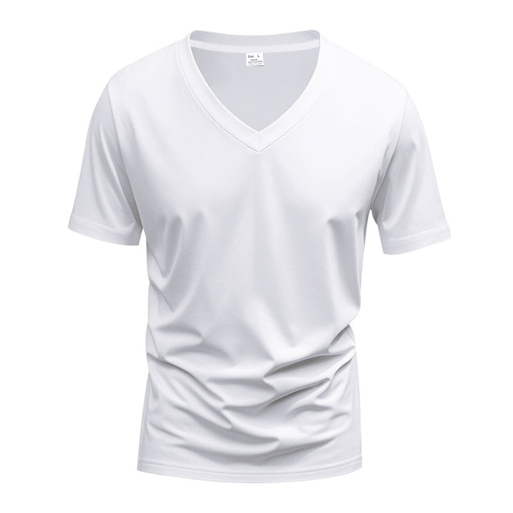 Herrar V-hals T-shirt i andningsbar och snabbtorkande bomull Eva Jonsson-Eva Jonsson