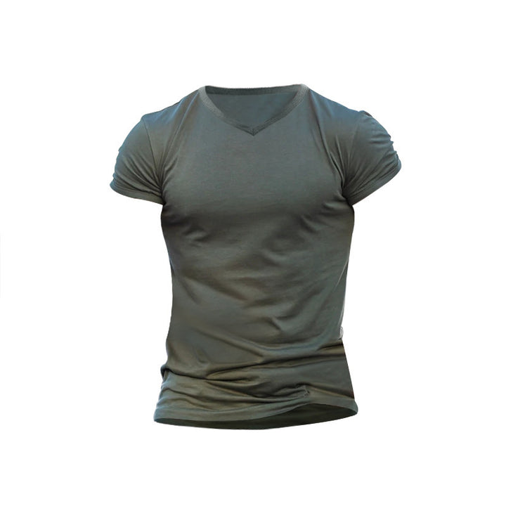 Herrar V-hals T-shirt i mjuk bomullsblandning Mirla-Eva Jonsson