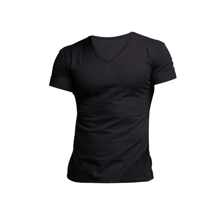 Herrar V-hals T-shirt i mjuk bomullsblandning Mirla-Eva Jonsson