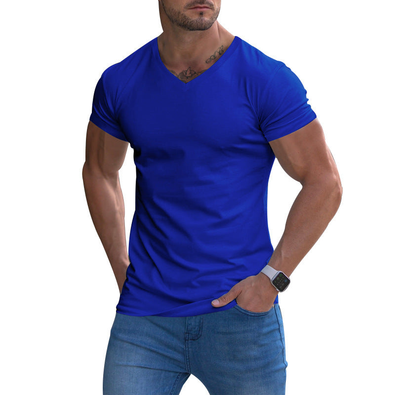 Herrar V-hals T-shirt i mjuk bomullsblandning Mirla-Eva Jonsson