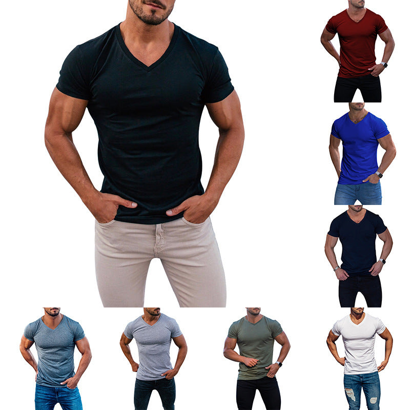 Herrar V-hals T-shirt i mjuk bomullsblandning Mirla-Eva Jonsson