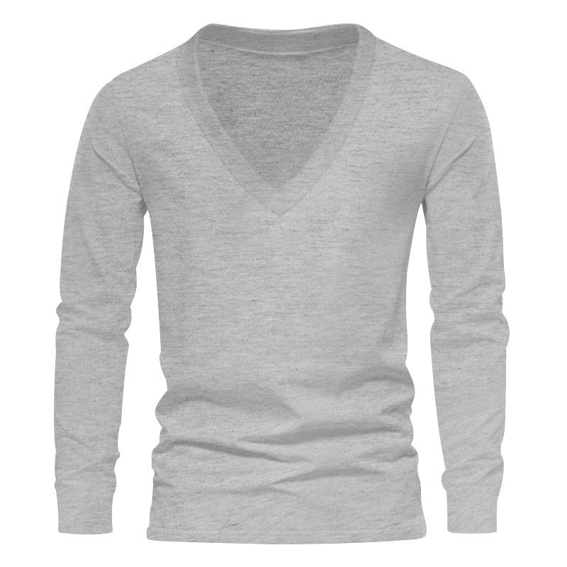 Herrar V-hals långärmad T-shirt med högkvalitativ bomullsblandning och bekväm passform Eva Jonsson-Eva Jonsson
