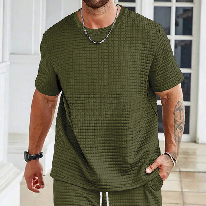 Herrar avslappnad T-shirt med strukturerad design Mirla-Eva Jonsson