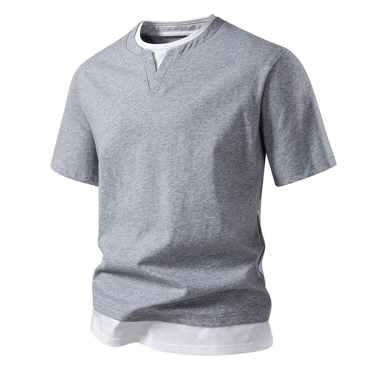 Herrar avslappnad V-hals T-shirt Mirla-Eva Jonsson
