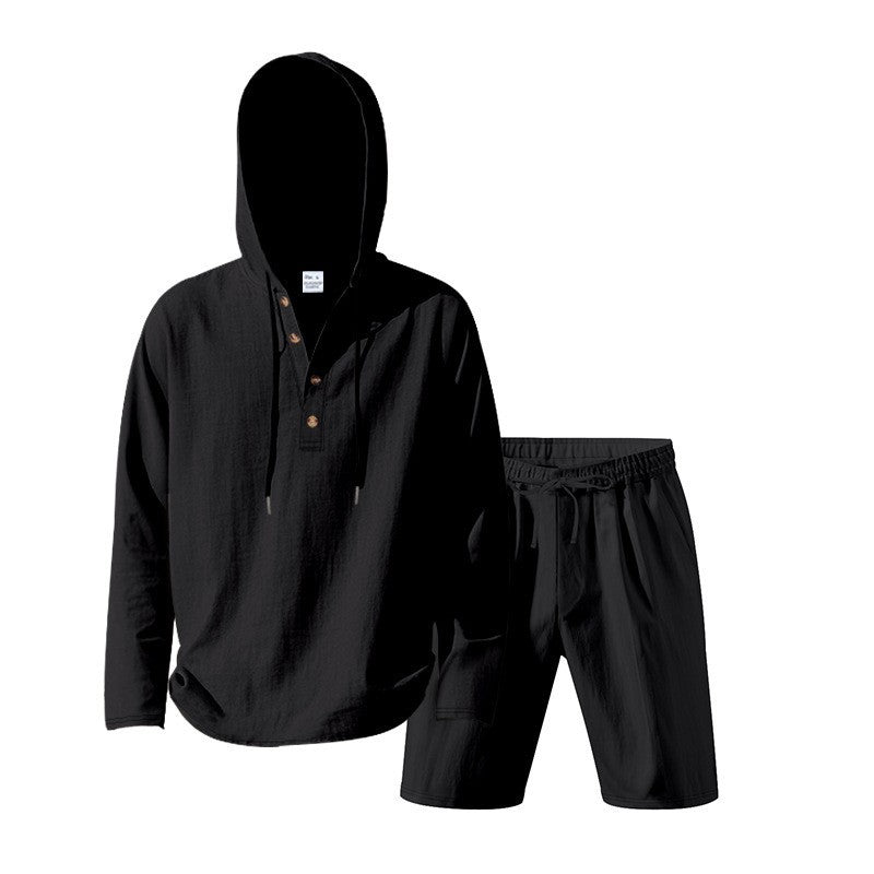 Herrar avslappnad hoodie med korta byxor i avslappnad stil Mirla-Eva Jonsson